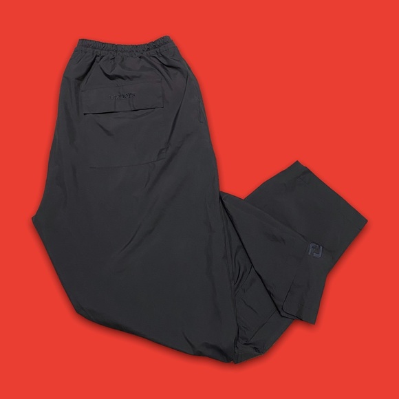 DryJoys by FootJoy Water Wind Resistant Black Windbreaker Zip Snap Golf Pants